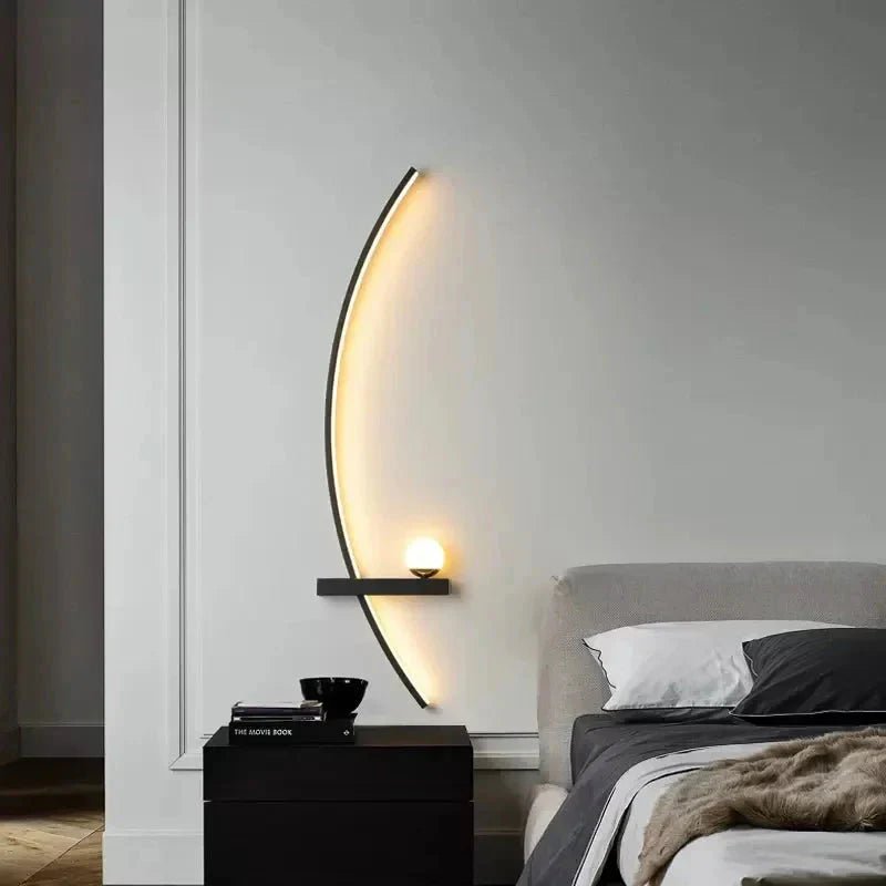 Modern LED Wall Lamp – Minimalist Art Design for Bedroom, Living Room, and Bathroom, Gold/Black - Cozy Home Life
