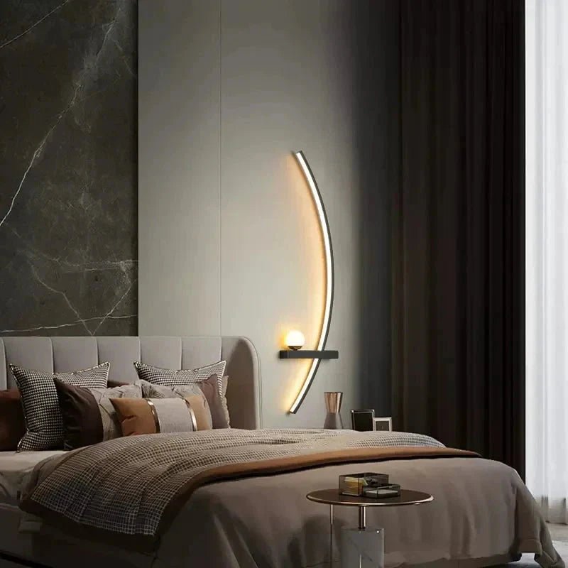 Modern LED Wall Lamp – Minimalist Art Design for Bedroom, Living Room, and Bathroom, Gold/Black - Cozy Home Life