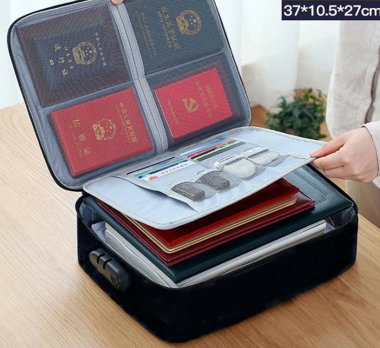 Multifunctional Travel Storage Bag, Cationic Waterproof Organizing Storage Zipper Bag, File And Passport Storage Bag With Combination Lock - Cozy Home Life
