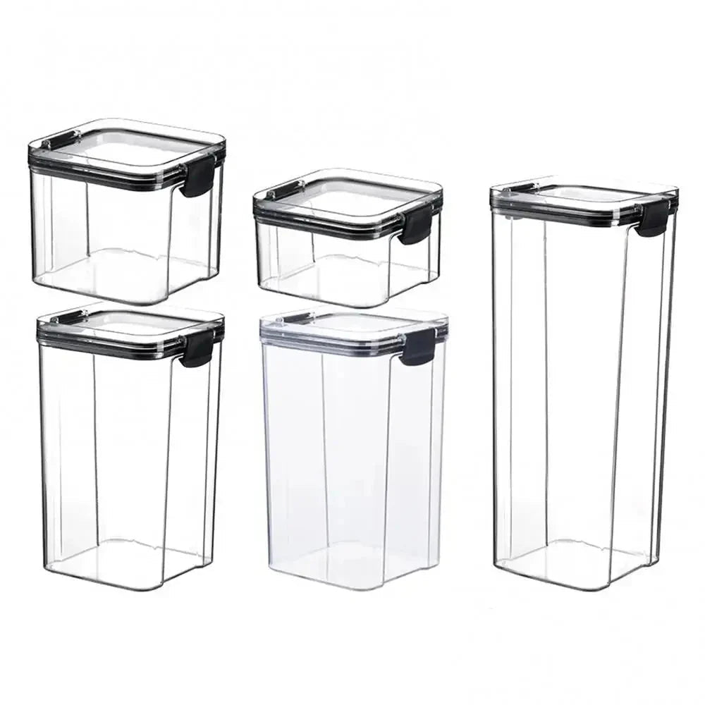 Multipurpose Food Storage Containers Set - Clear Jars with Lids for Cereal, Candy, and Dry Goods - Cozy Home Life