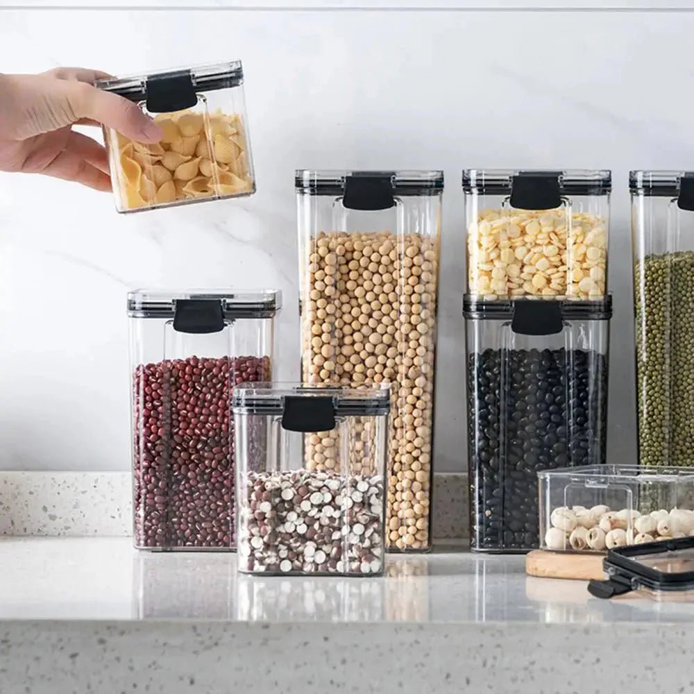 Multipurpose Food Storage Containers Set - Clear Jars with Lids for Cereal, Candy, and Dry Goods - Cozy Home Life