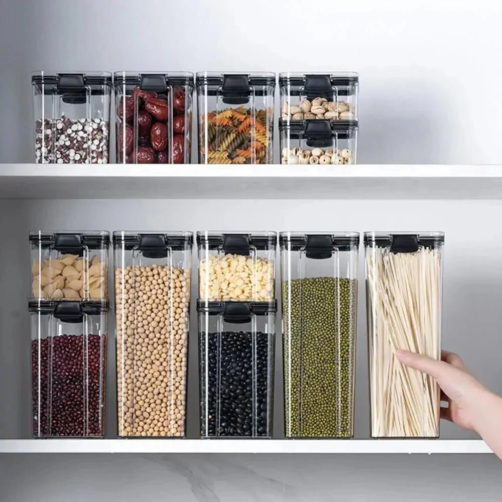 Multipurpose Food Storage Containers Set - Clear Jars with Lids for Cereal, Candy, and Dry Goods - Cozy Home Life