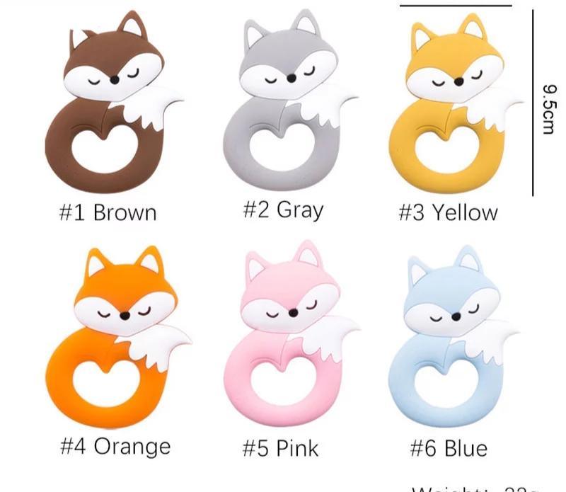 New Sets Baby Silicone Teether Rodent Silicone Animal Fox Teeth Chew Children Goods - Cozy Home Life
