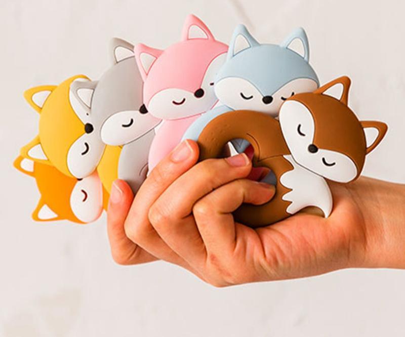 New Sets Baby Silicone Teether Rodent Silicone Animal Fox Teeth Chew Children Goods - Cozy Home Life