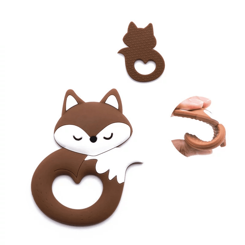 New Sets Baby Silicone Teether Rodent Silicone Animal Fox Teeth Chew Children Goods - Cozy Home Life