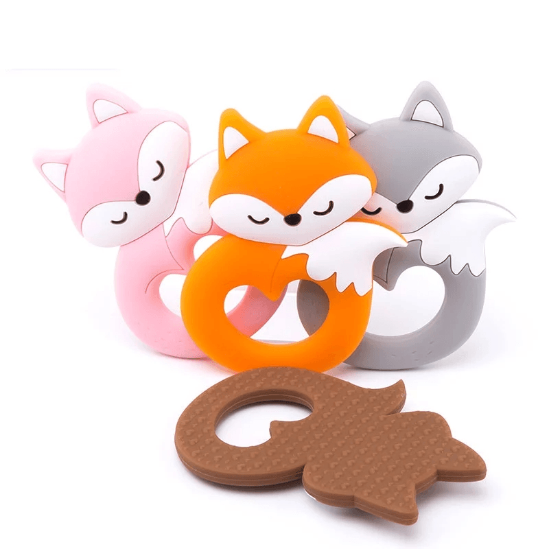 New Sets Baby Silicone Teether Rodent Silicone Animal Fox Teeth Chew Children Goods - Cozy Home Life