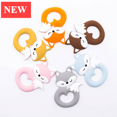 New Sets Baby Silicone Teether Rodent Silicone Animal Fox Teeth Chew Children Goods - Cozy Home Life