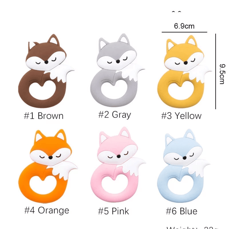New Sets Baby Silicone Teether Rodent Silicone Animal Fox Teeth Chew Children Goods - Cozy Home Life