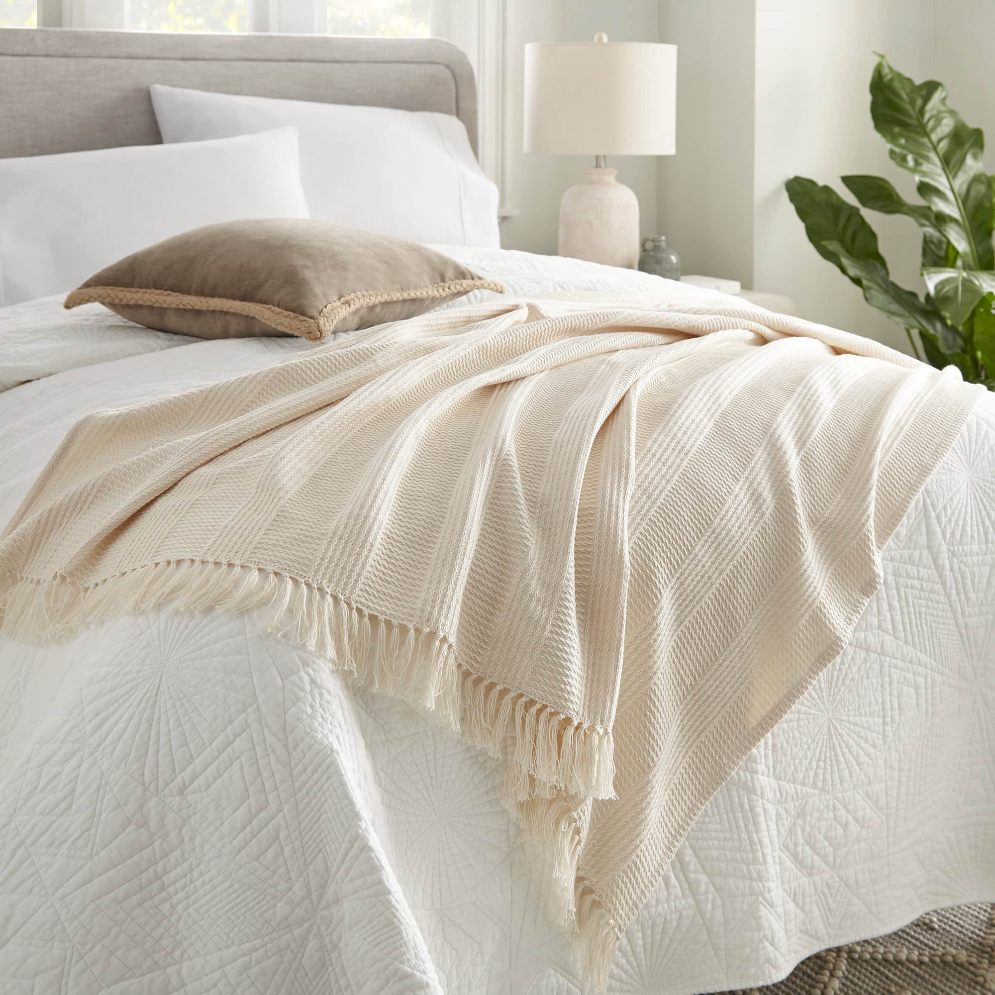Organic Cotton Throw with Tassels - Cozy Home Life