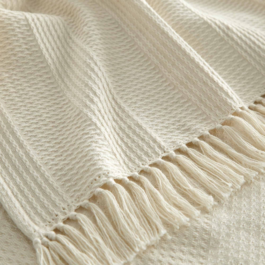 Organic Cotton Throw with Tassels - Cozy Home Life