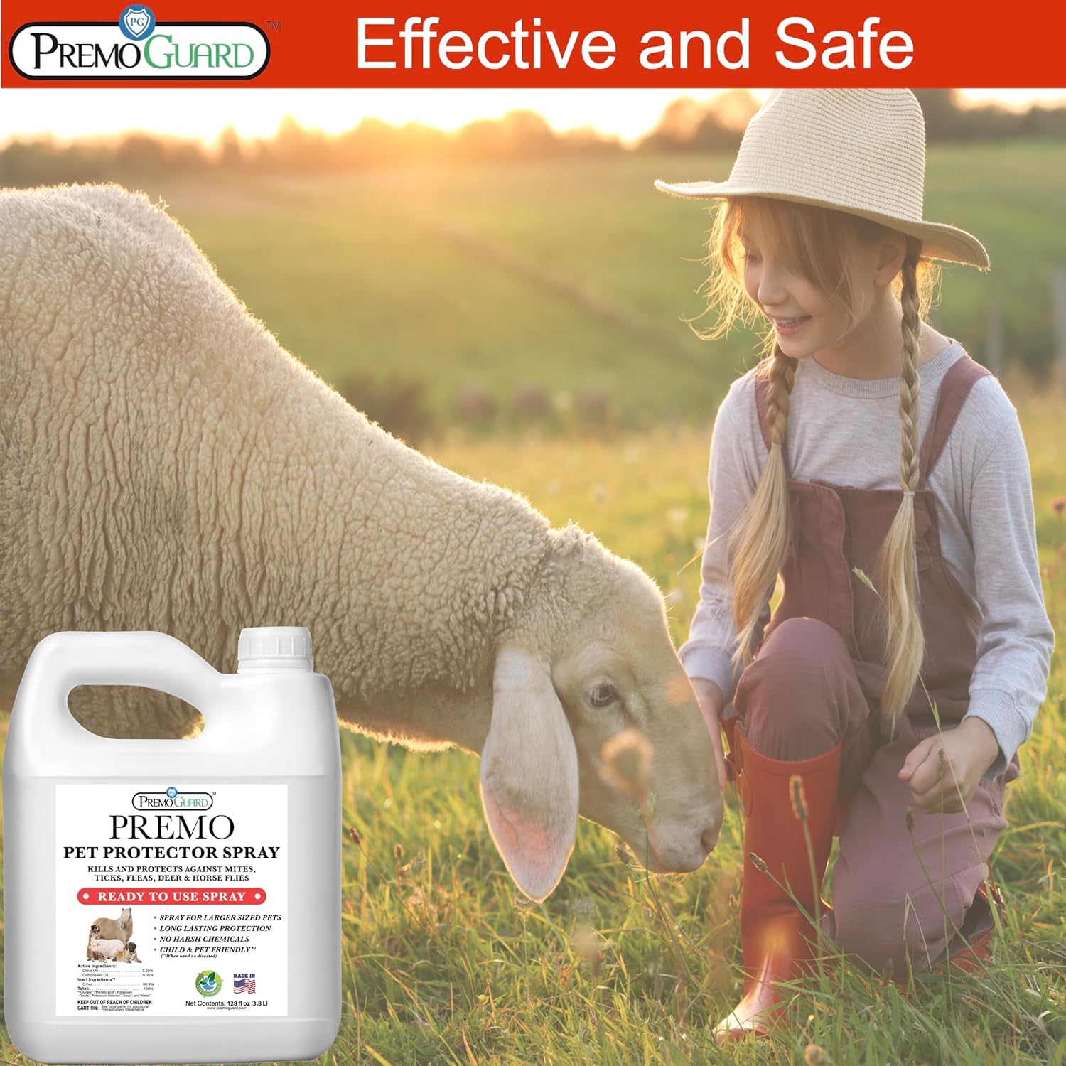 Pet Protector Spray 128 oz | Plant Based Non - Toxic Treatment | Premo Guard - Cozy Home Life