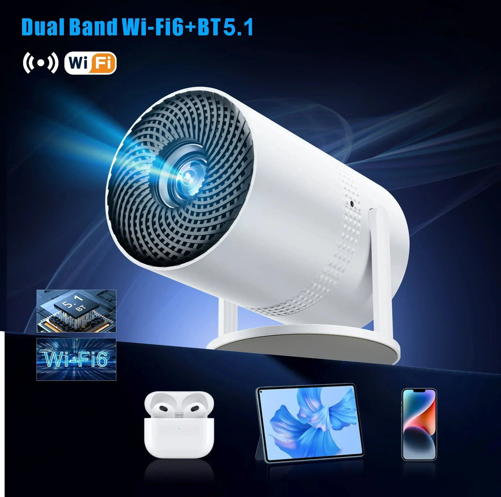 Salange P300 Mini Portable Projector - 4K 8K Video Decoding, 720P HD, Android 11, Wi - Fi, BT 5.1 - Cozy Home Life