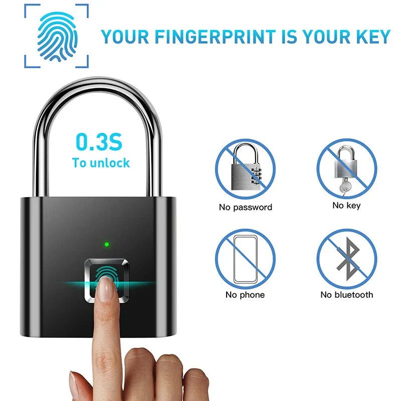 Smart Fingerprint Padlock - Cozy Home Life