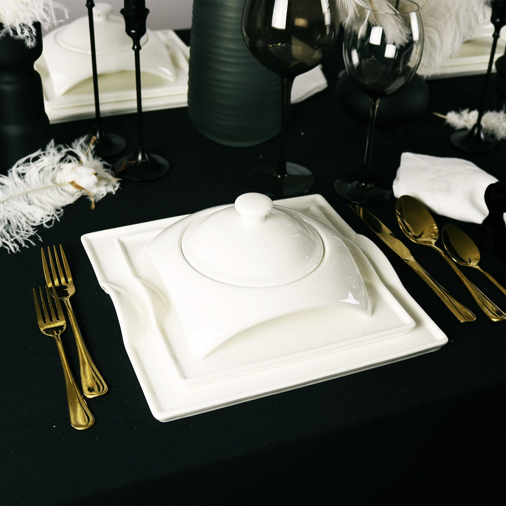 Square Porcelain Dinnerware Set - Cozy Home Life
