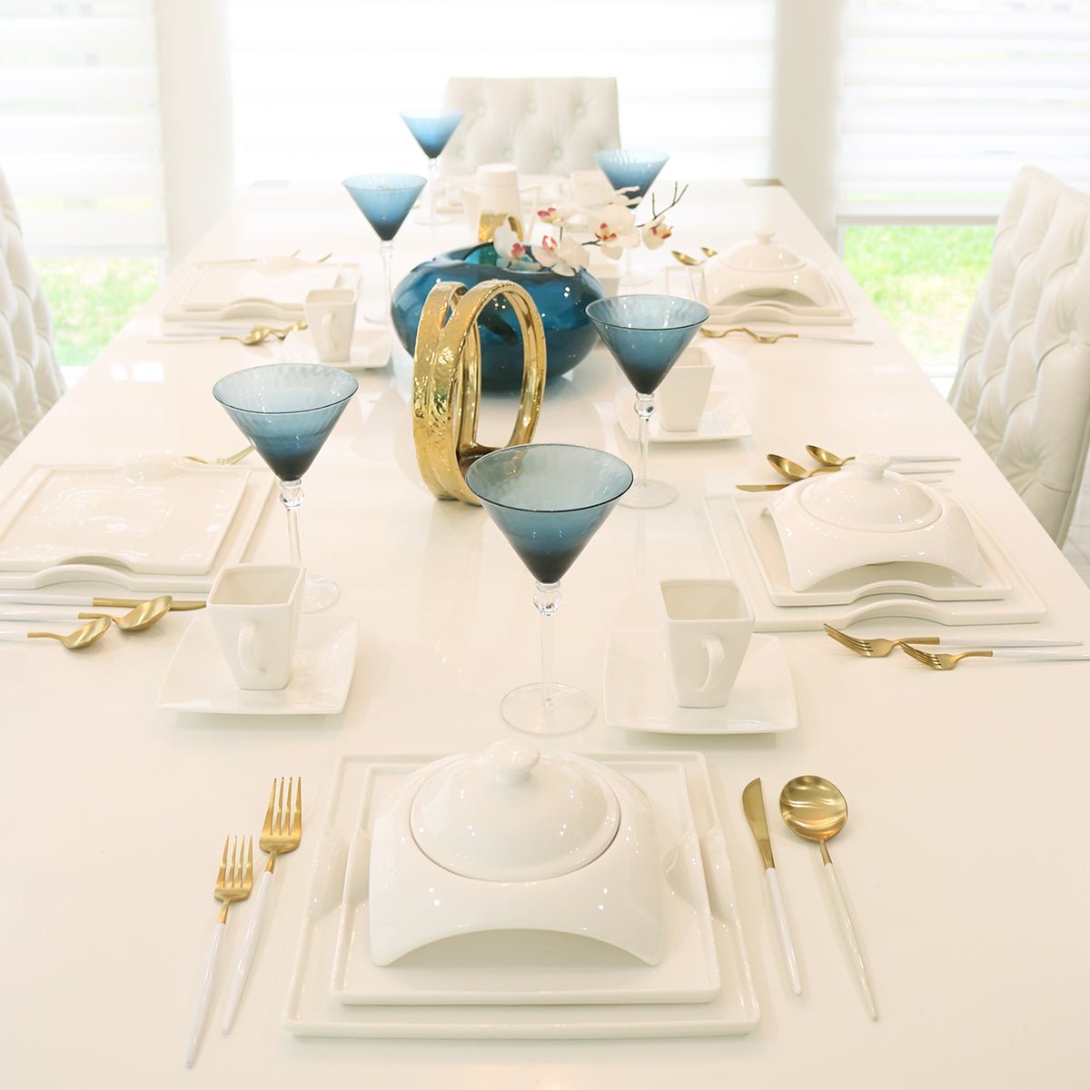 Square Porcelain Dinnerware Set - Cozy Home Life