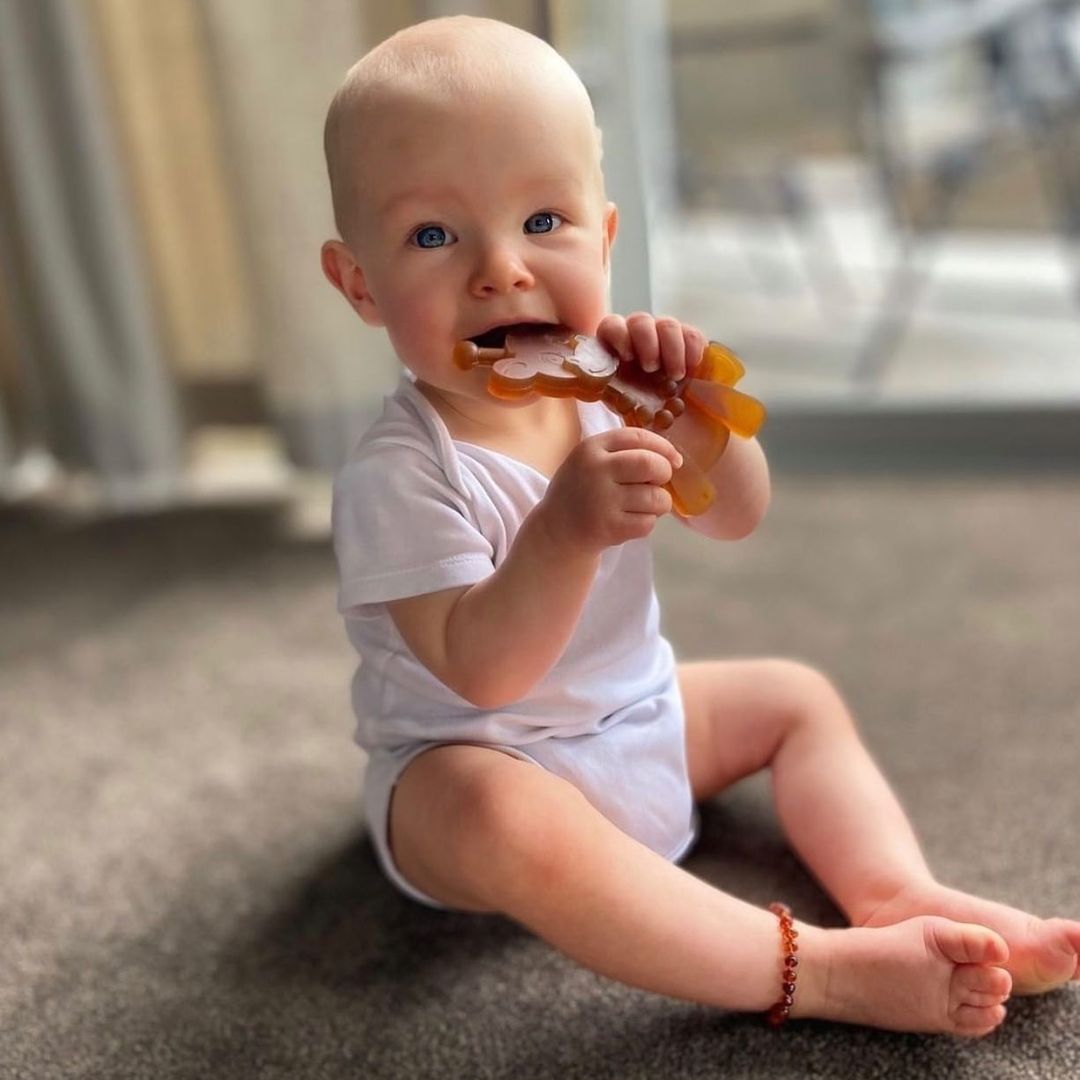 The Little Bamber - Natural Rubber & Baltic Amber Teething Toy - Cozy Home Life