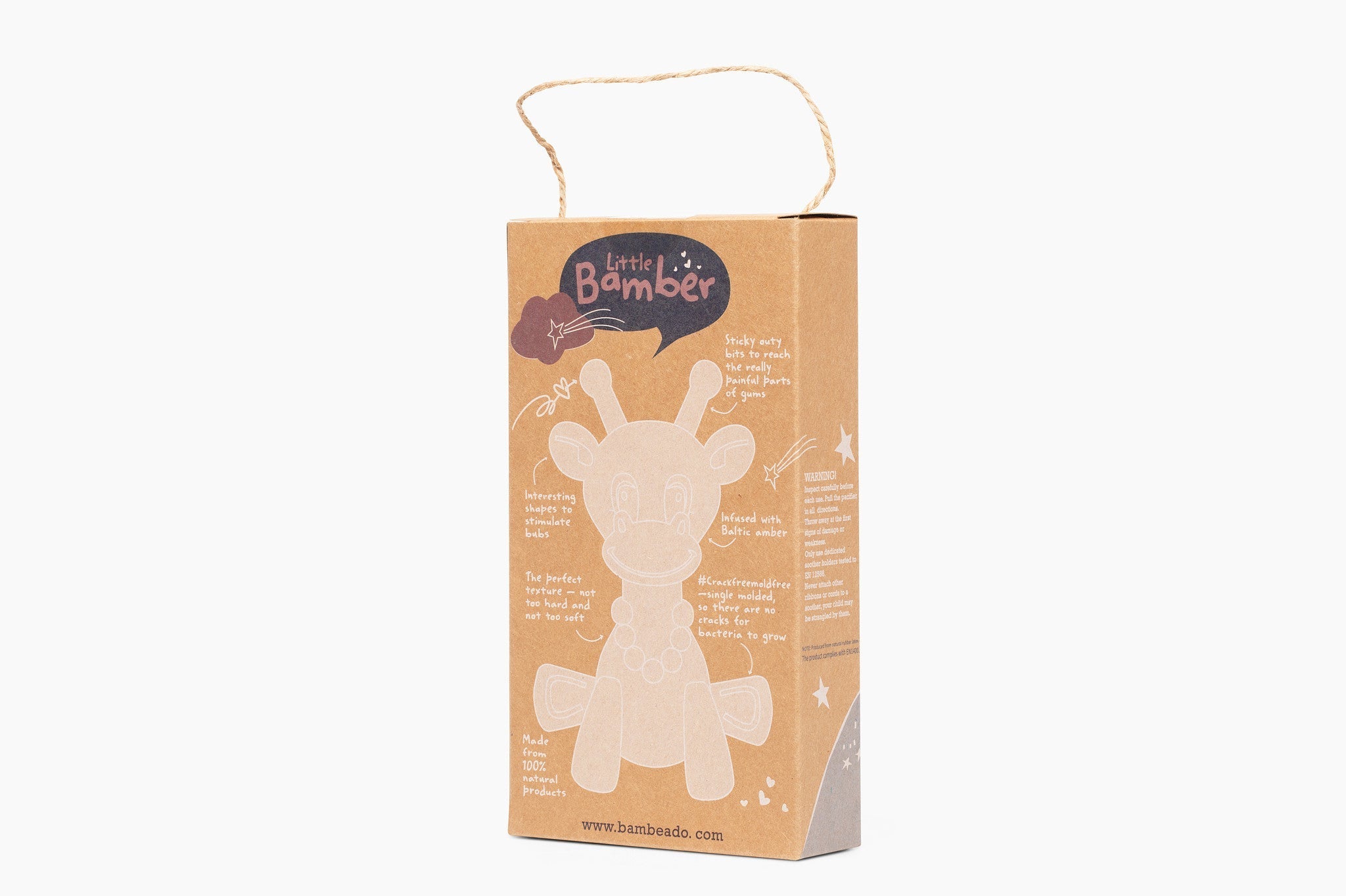 The Little Bamber - Natural Rubber & Baltic Amber Teething Toy - Cozy Home Life