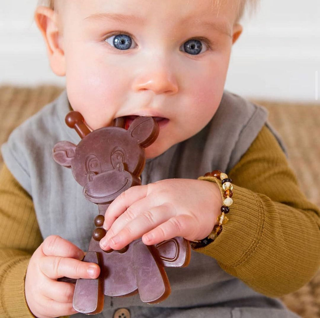The Little Bamber - Natural Rubber & Baltic Amber Teething Toy - Cozy Home Life