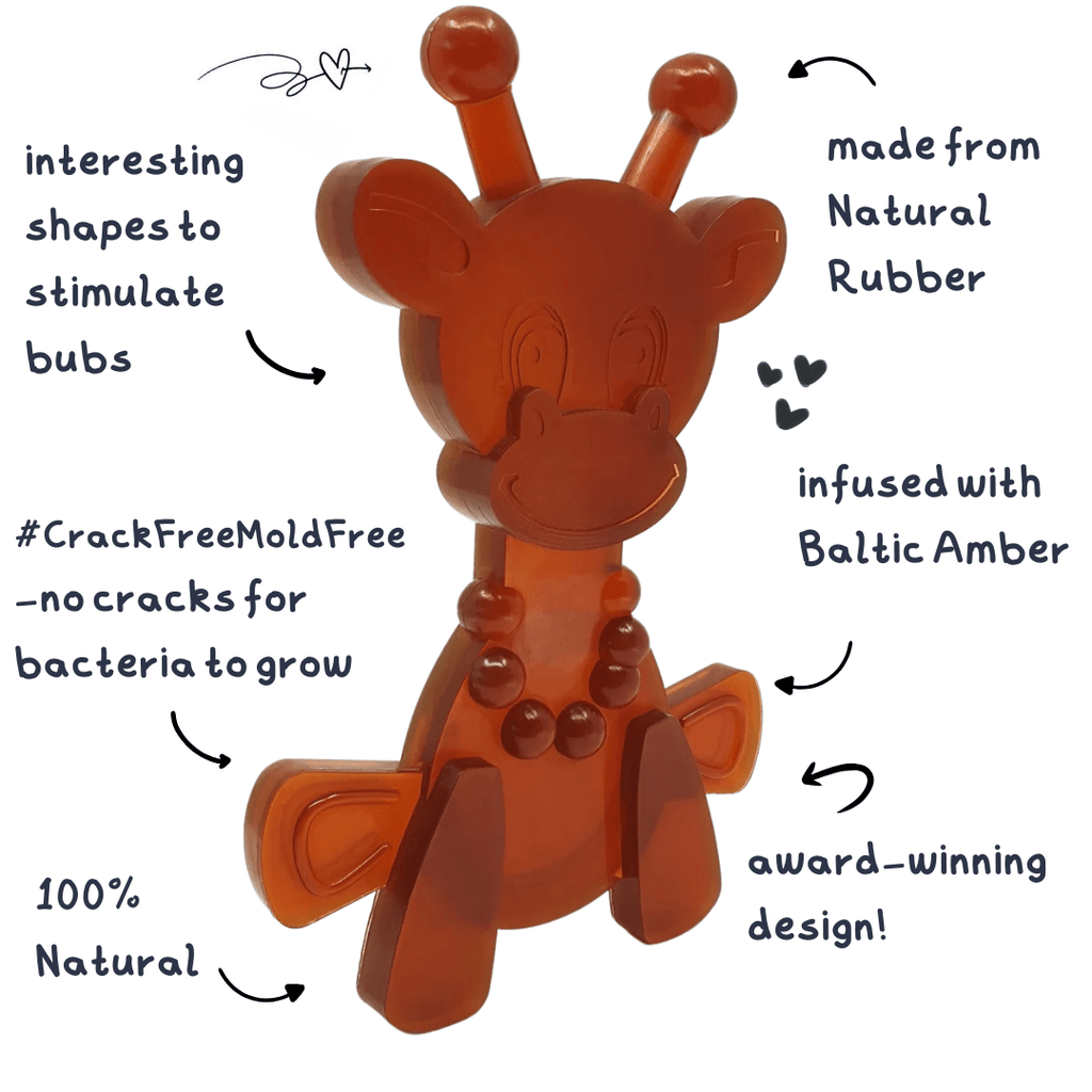 The Little Bamber - Natural Rubber & Baltic Amber Teething Toy - Cozy Home Life