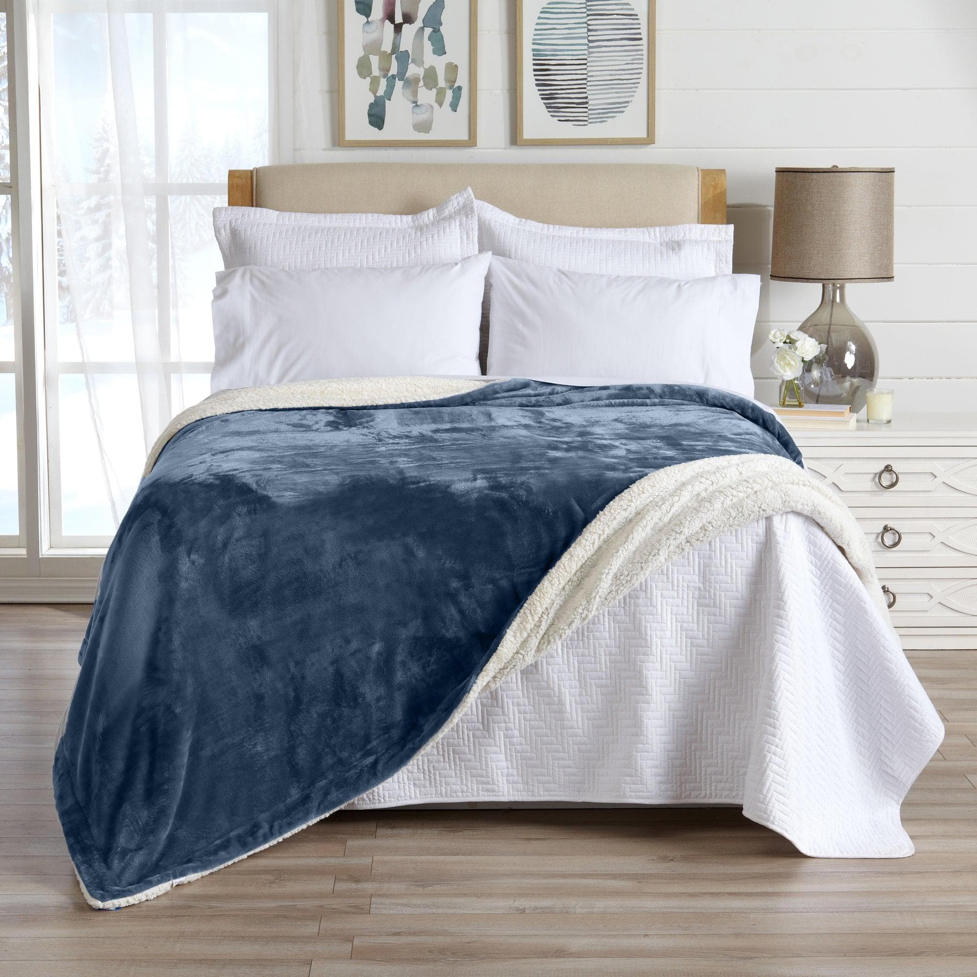 Velvet Plush Sherpa Luxury Bed Blanket - Kinsley Collection - Cozy Home Life