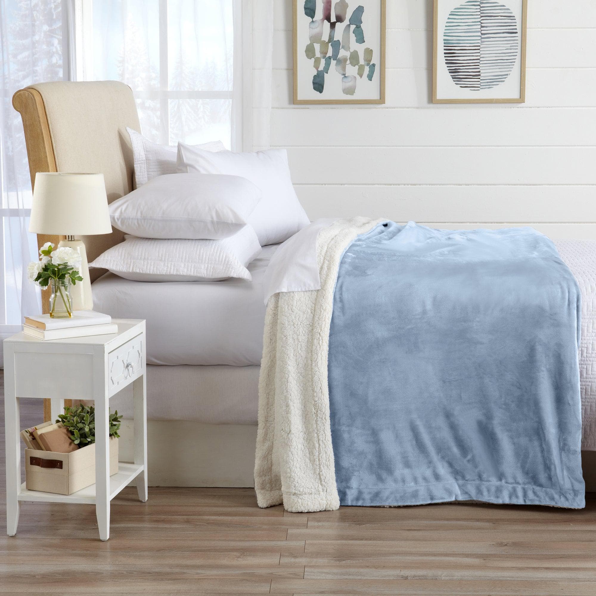 Velvet Plush Sherpa Luxury Bed Blanket - Kinsley Collection - Cozy Home Life
