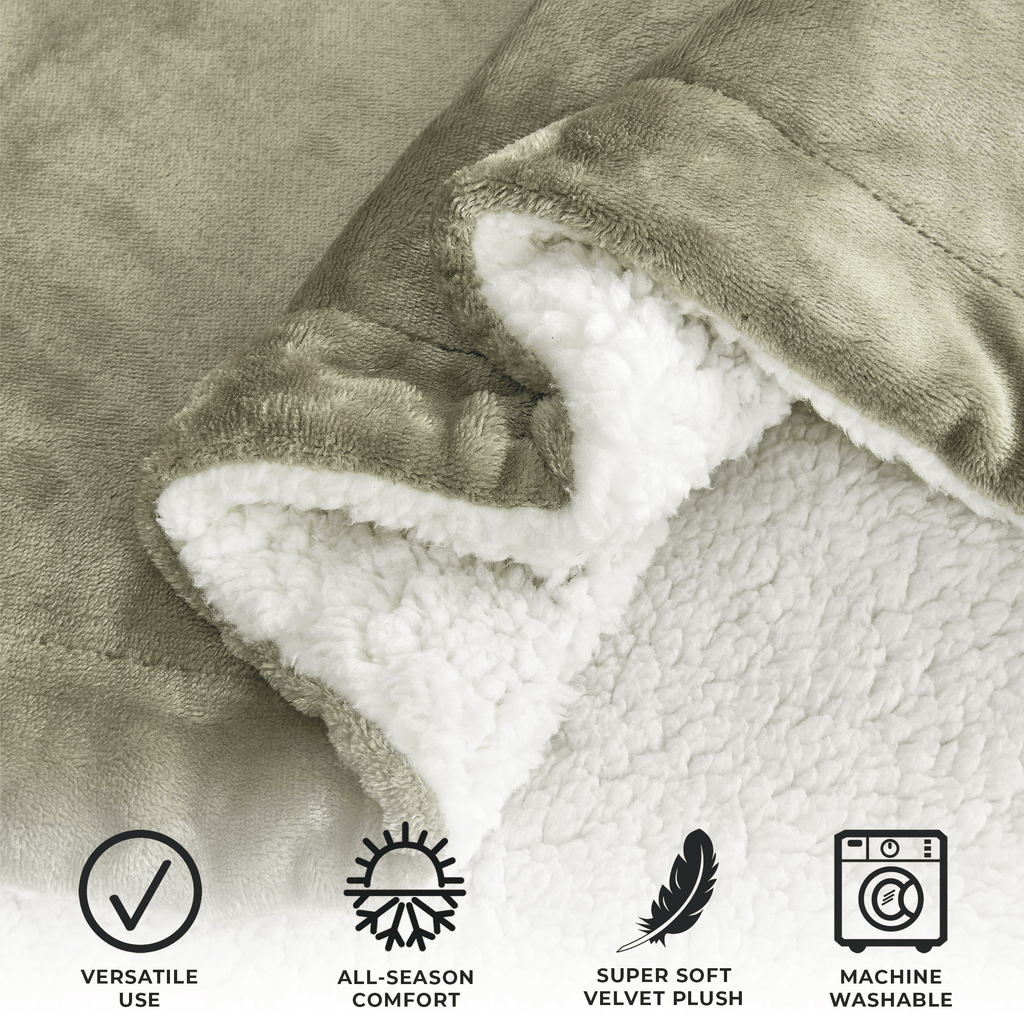 Velvet Plush Sherpa Luxury Bed Blanket - Kinsley Collection - Cozy Home Life
