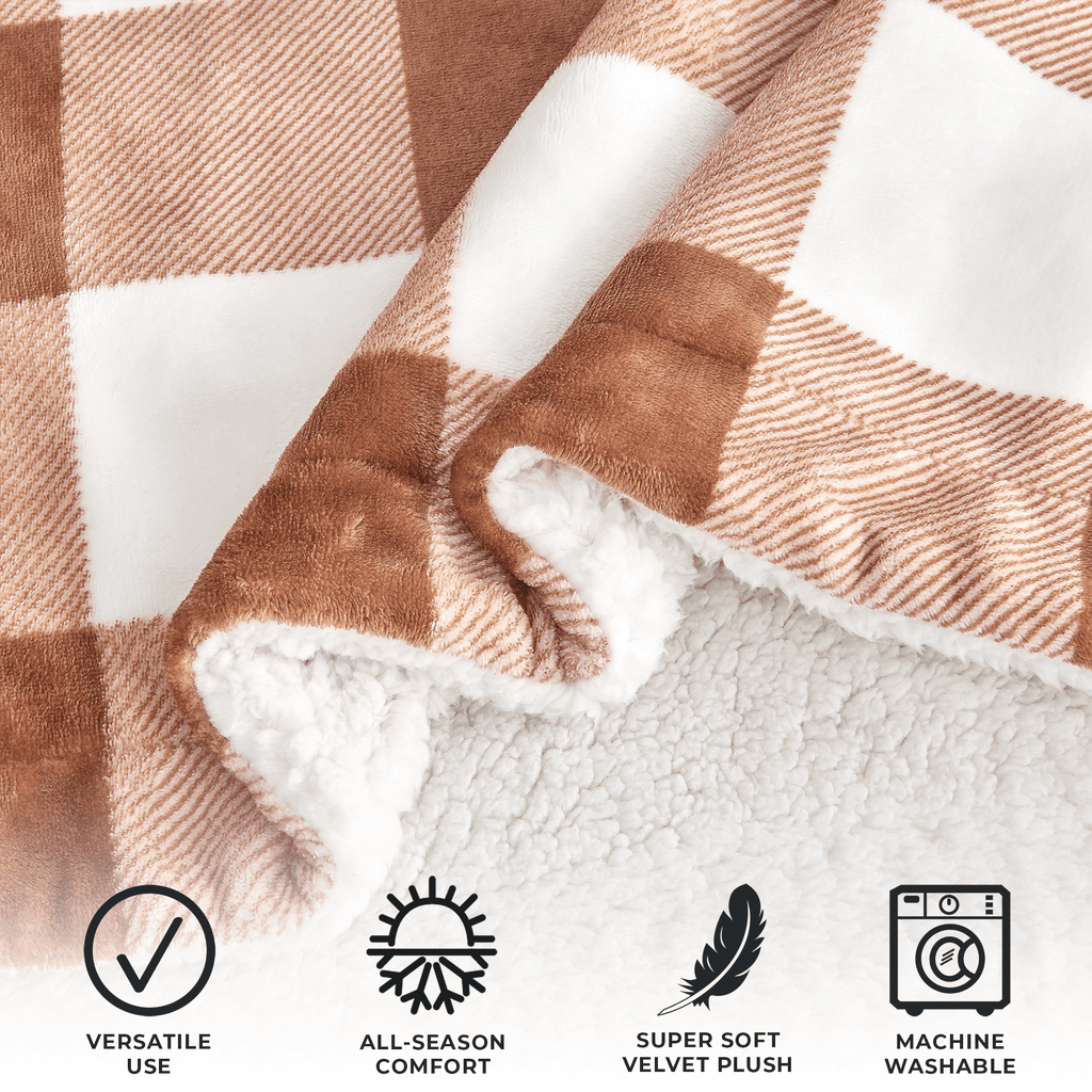 Velvet Plush Sherpa Luxury Bed Blanket - Kinsley Collection - Cozy Home Life