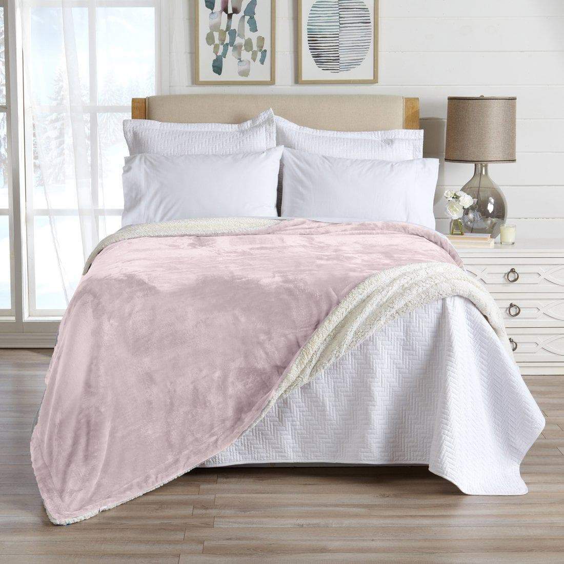 Velvet Plush Sherpa Luxury Bed Blanket - Kinsley Collection - Cozy Home Life