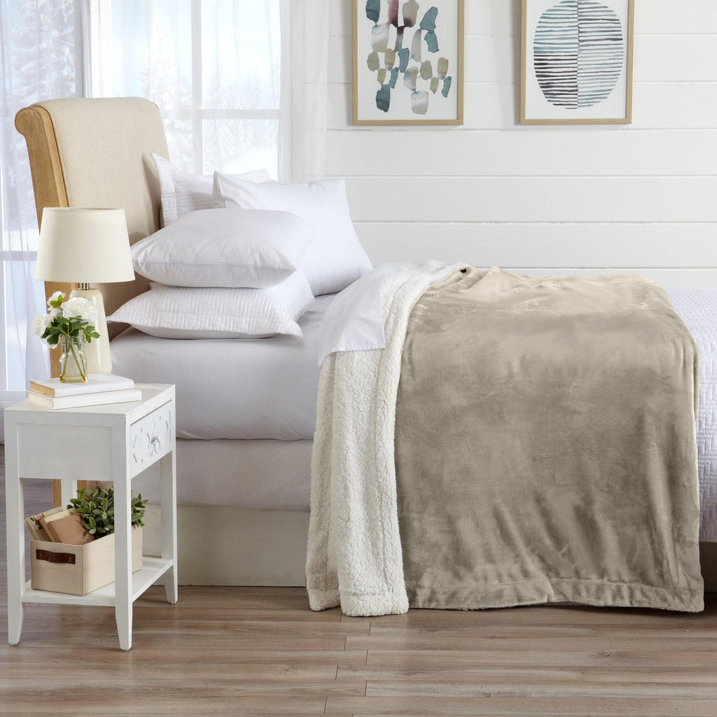 Velvet Plush Sherpa Luxury Bed Blanket - Kinsley Collection - Cozy Home Life