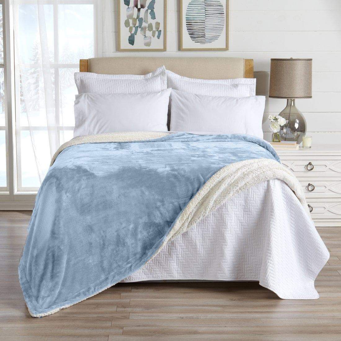 Velvet Plush Sherpa Luxury Bed Blanket - Kinsley Collection - Cozy Home Life