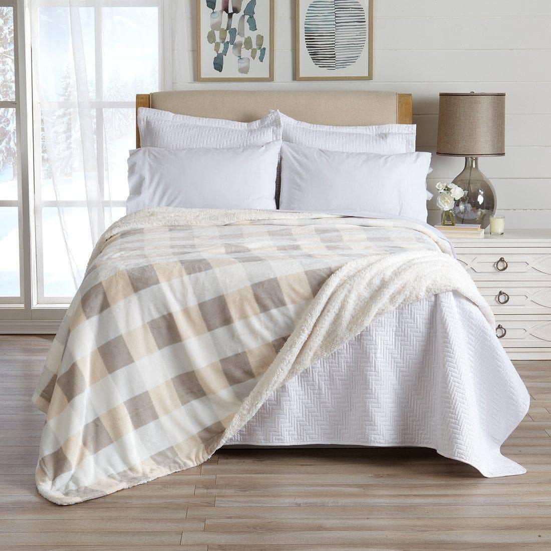 Velvet Plush Sherpa Luxury Bed Blanket - Kinsley Collection - Cozy Home Life