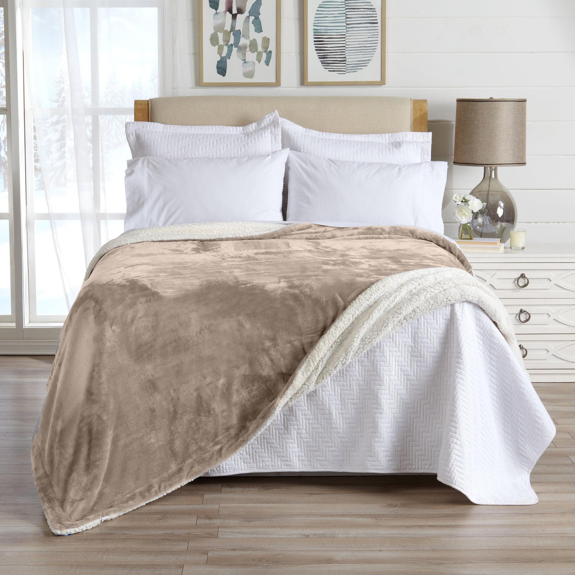 Velvet Plush Sherpa Luxury Bed Blanket - Kinsley Collection - Cozy Home Life