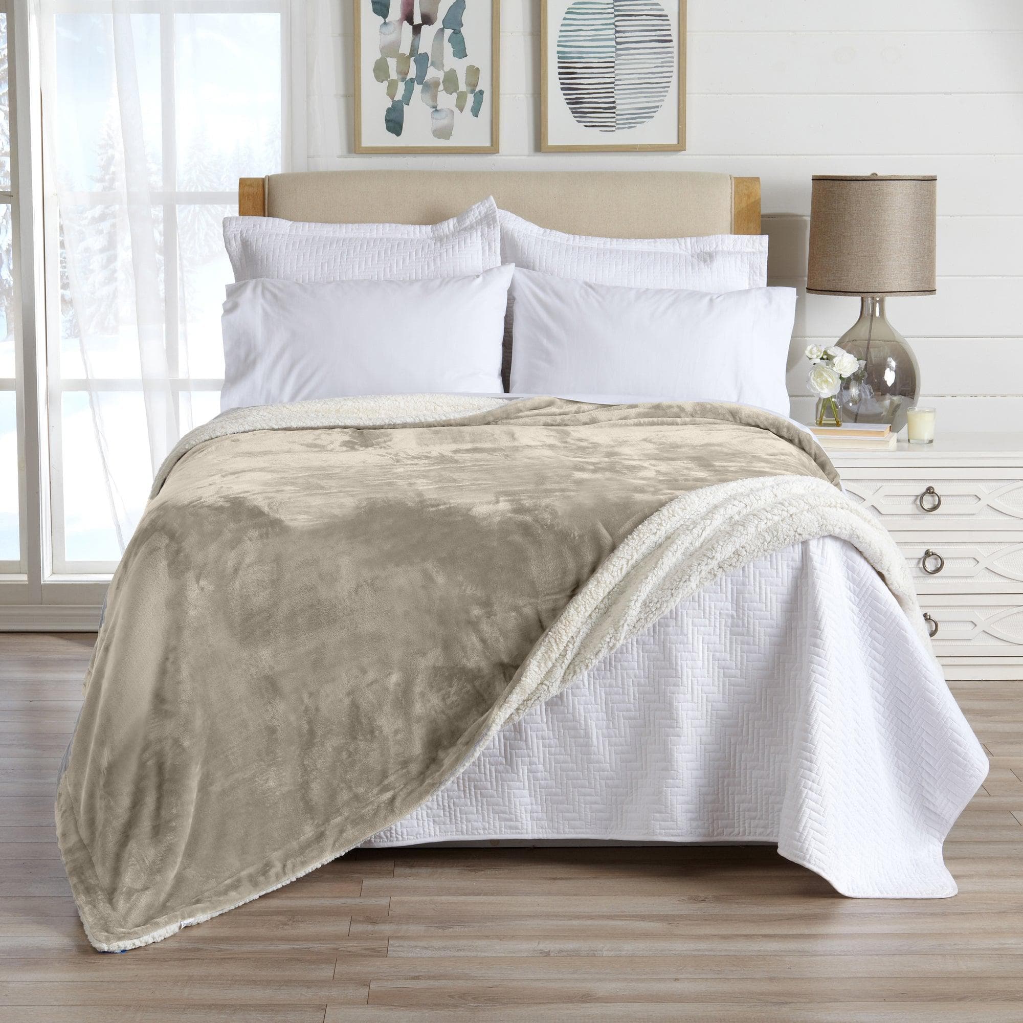 Velvet Plush Sherpa Luxury Bed Blanket - Kinsley Collection - Cozy Home Life