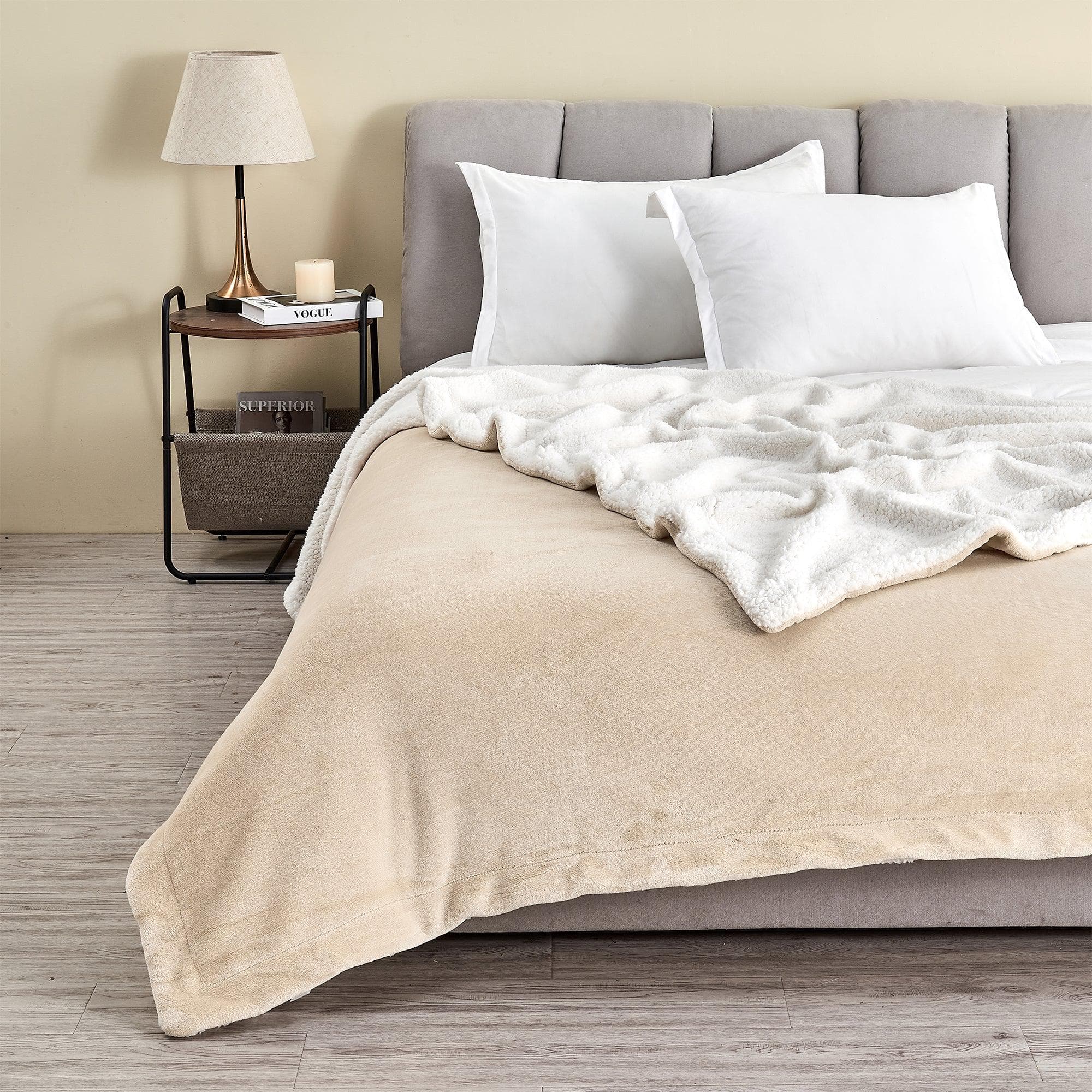 Velvet Plush Sherpa Luxury Bed Blanket - Kinsley Collection - Cozy Home Life