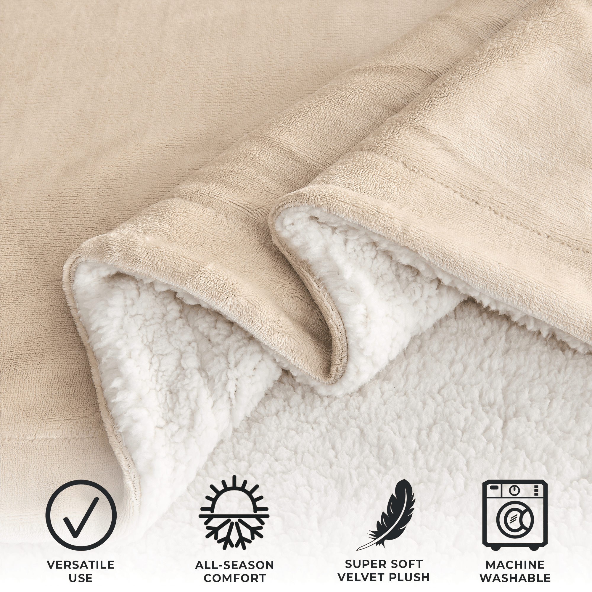 Velvet Plush Sherpa Luxury Bed Blanket - Kinsley Collection - Cozy Home Life