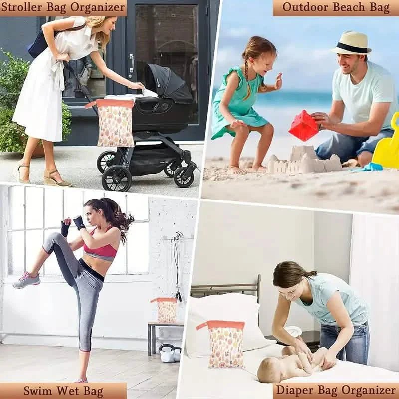 Waterproof Reusable Wet Bag Wet Dry Bags For Cloth Diapers & Breast Pump Parts - Cozy Home Life