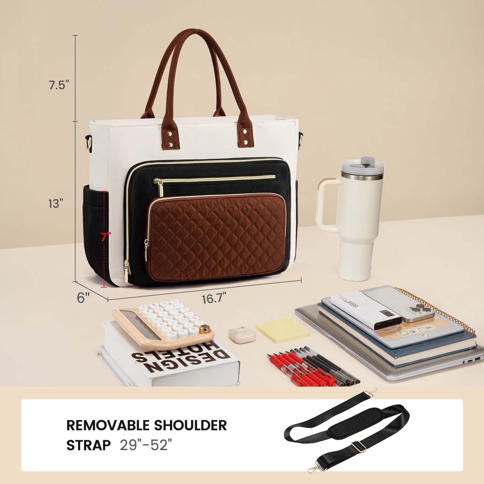 Womens Travel Work Bag With A Large Cup Holder - Cozy Home Life